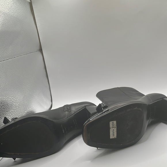 Kate Spade Odelia Black/Nappa & Blk Patent Boot Sz 6.5 made in Italy Preloved - Picture 2 of 5